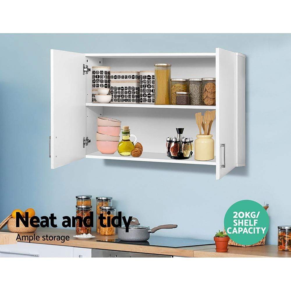 Cefito Wall Cabinet Storage Bathroom Kitchen Bedroom Cupboard Organiser White - Newstart Furniture