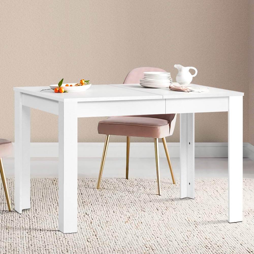 Artiss Dining Table 4 Seater Wooden Kitchen Tables White 120cm Cafe Restaurant - Newstart Furniture