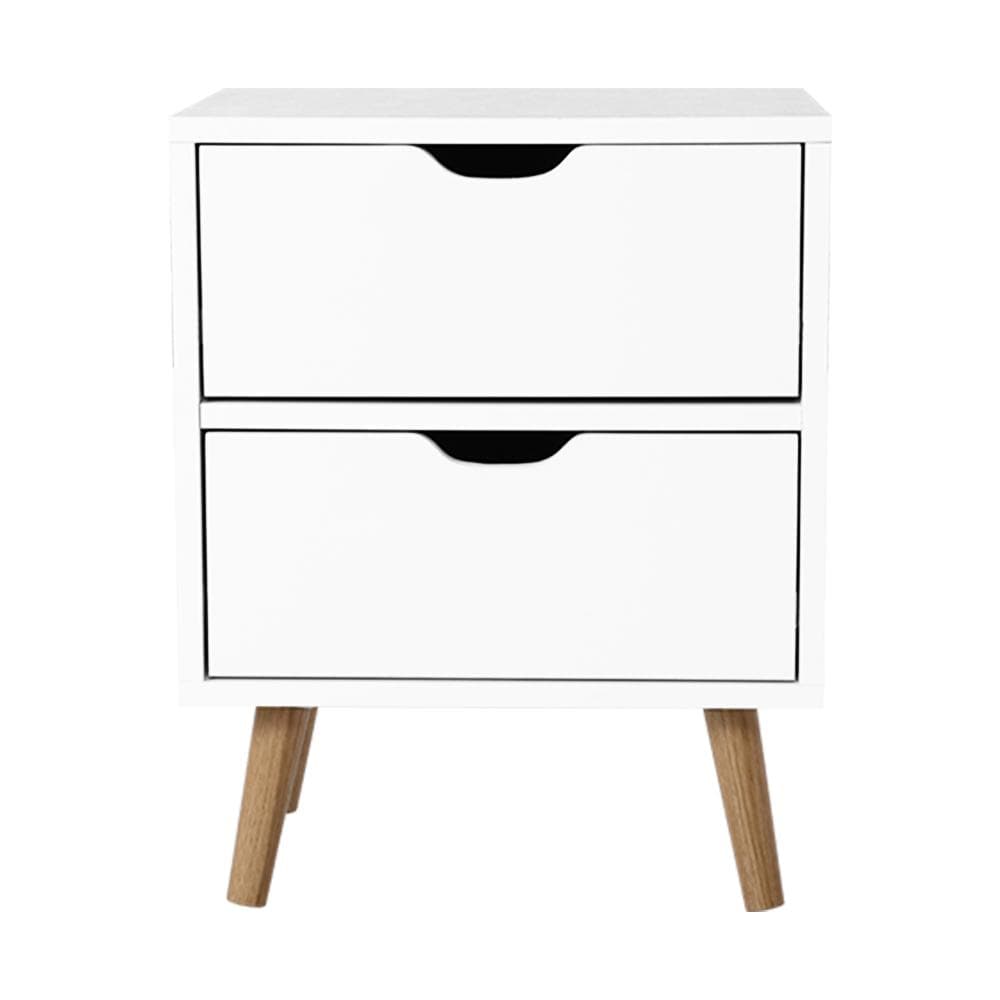 Artiss Bedside Tables Drawers Side Table Nightstand White Storage Cabinet Wood - Newstart Furniture