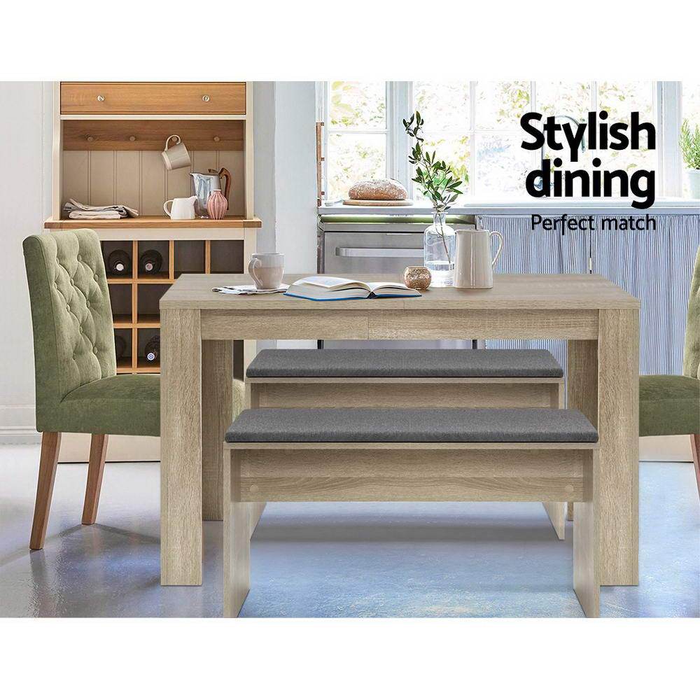 Artiss Dining Table 4 Seater Wooden Kitchen Tables Oak 120cm Cafe Restaurant - Newstart Furniture