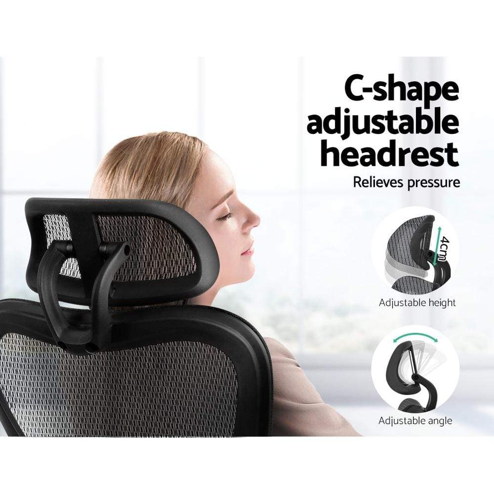 Artiss Office Chair Computer Gaming Chair Mesh Net Seat Grey - Newstart Furniture
