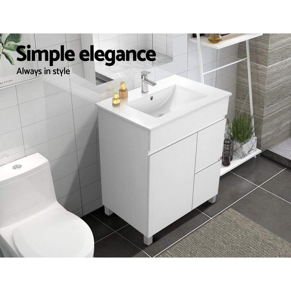 Cefito 750mm Bathroom Vanity Cabinet Unit Wash Basin Sink Storage Freestanding White - Newstart Furniture