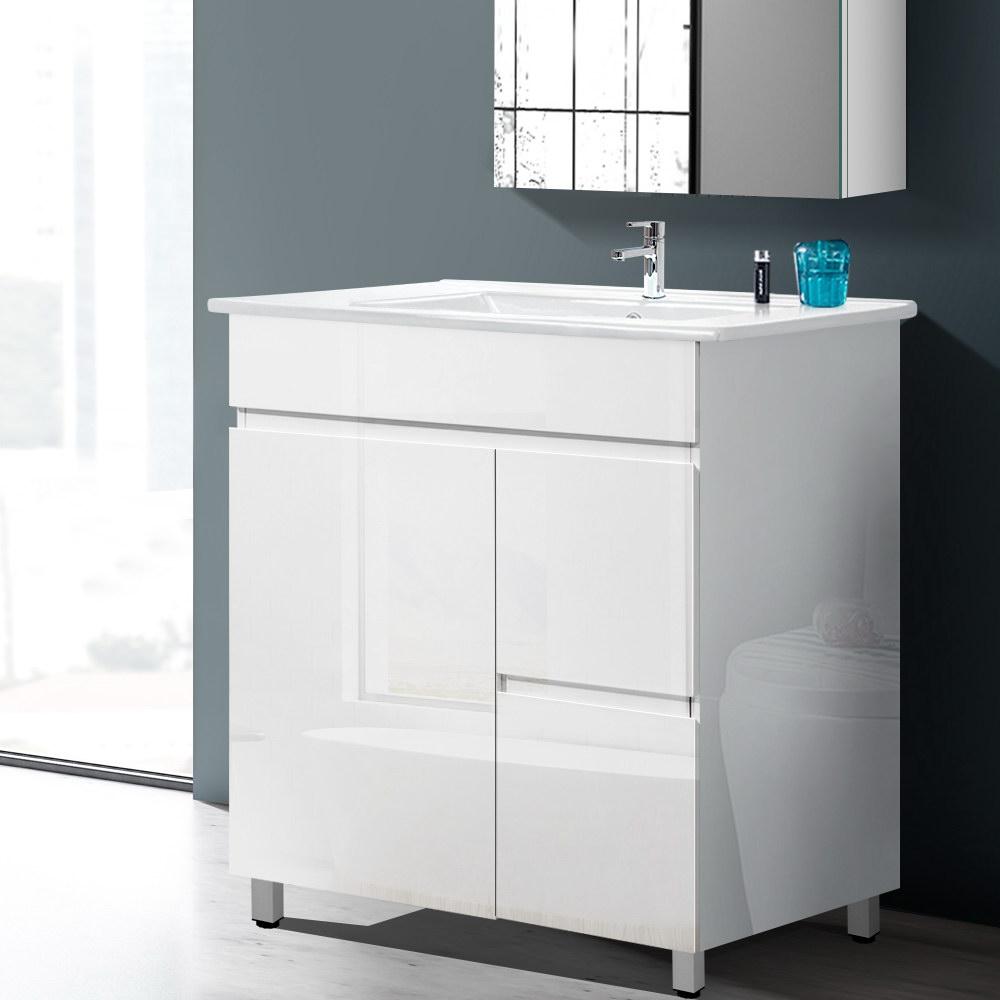 Cefito 750mm Bathroom Vanity Cabinet Unit Wash Basin Sink Storage Freestanding White - Newstart Furniture