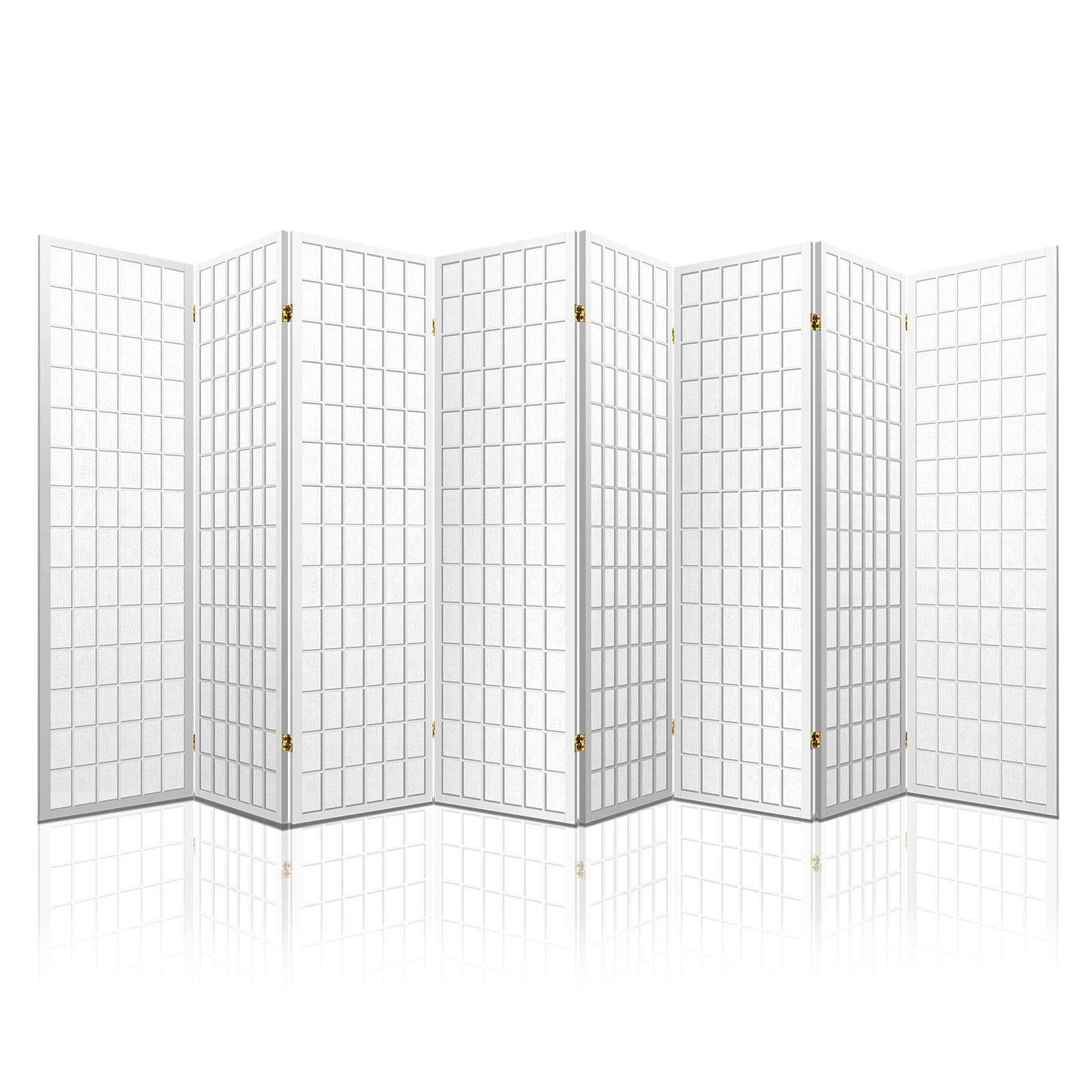 Artiss 8 Panel Room Divider Privacy Screen Dividers Stand Oriental Vintage White - Newstart Furniture