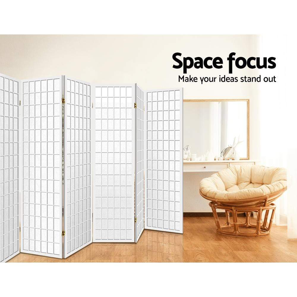 Artiss 8 Panel Room Divider Privacy Screen Dividers Stand Oriental Vintage White - Newstart Furniture