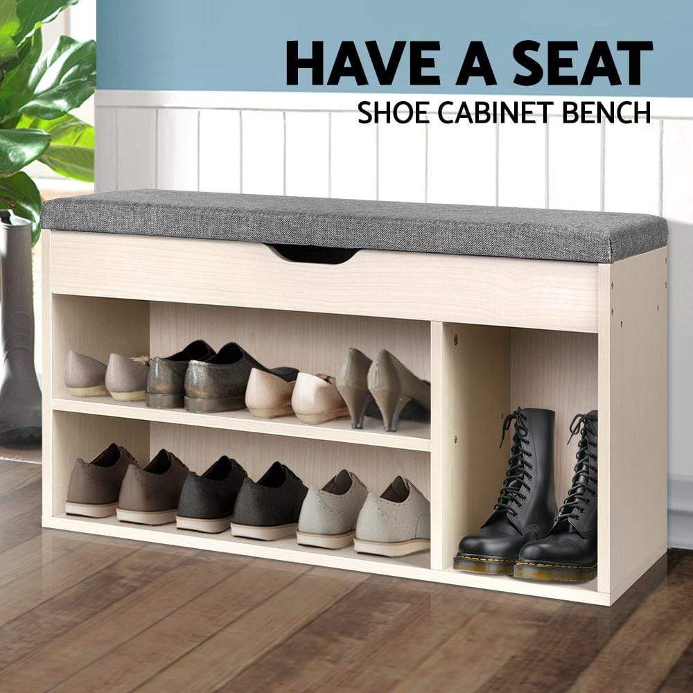 Artiss Wooden Shoe Organiser - Natural - Newstart Furniture