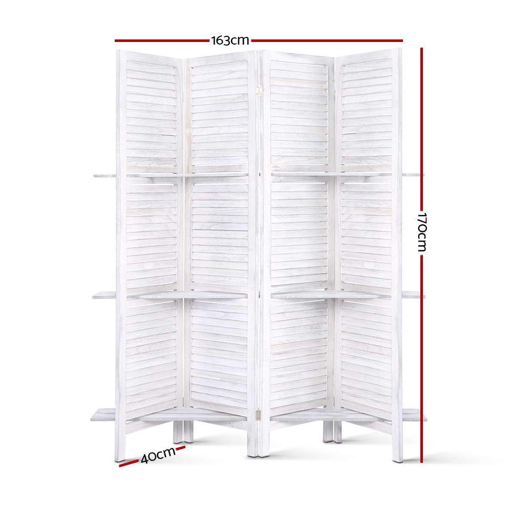 Artiss Room Divider Privacy Screen Foldable Partition Stand 4 Panel White - Newstart Furniture