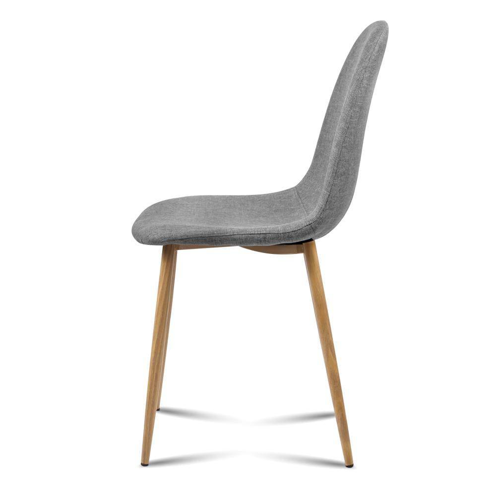 Artiss Set of 4 Adamas Fabric Dining Chairs - Light Grey - Newstart Furniture