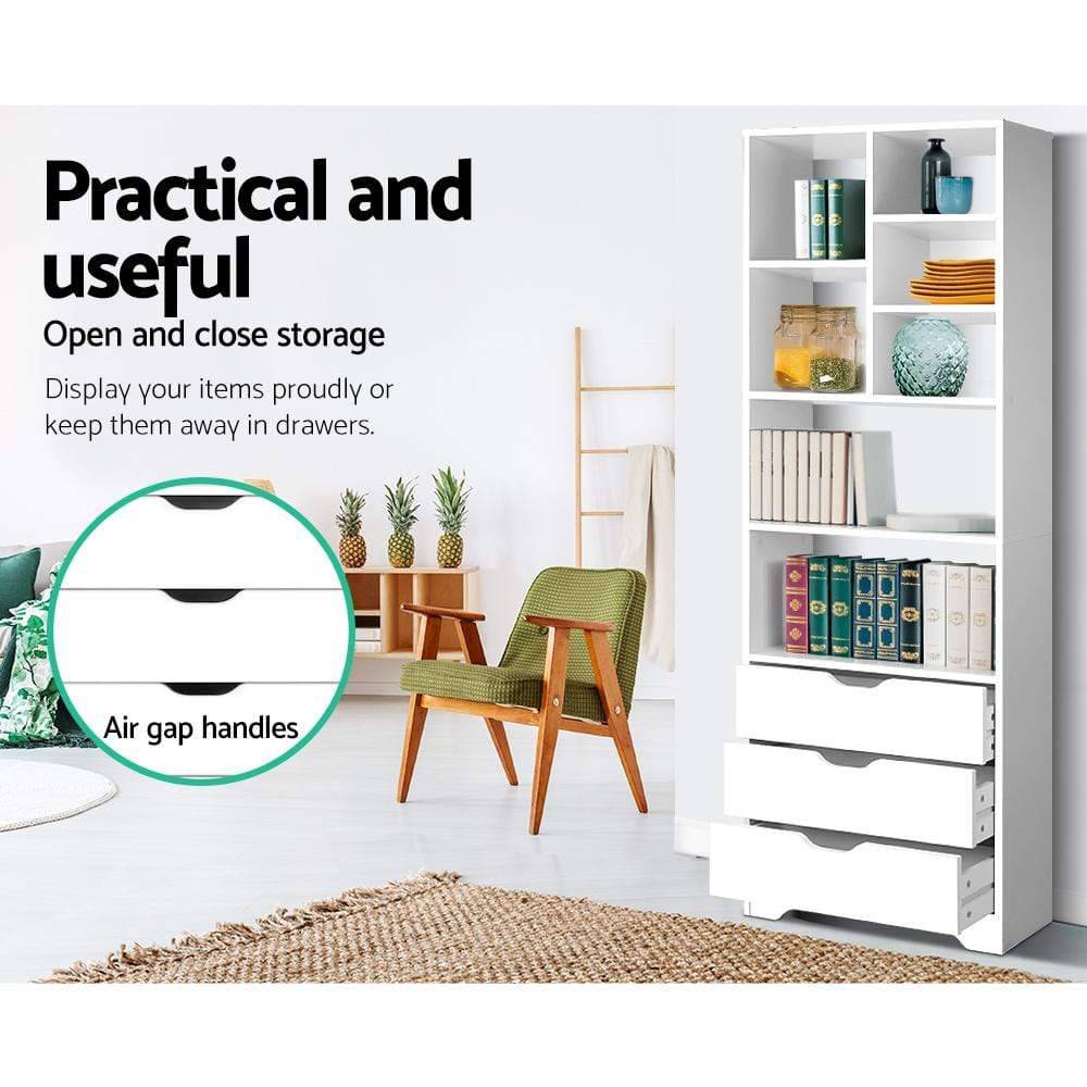 Artiss Display Drawer Shelf - White - Newstart Furniture