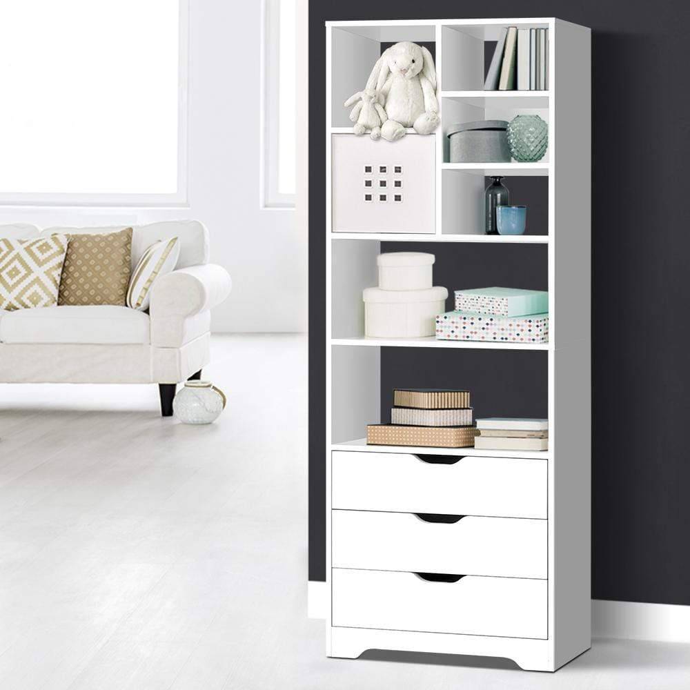 Artiss Display Drawer Shelf - White - Newstart Furniture