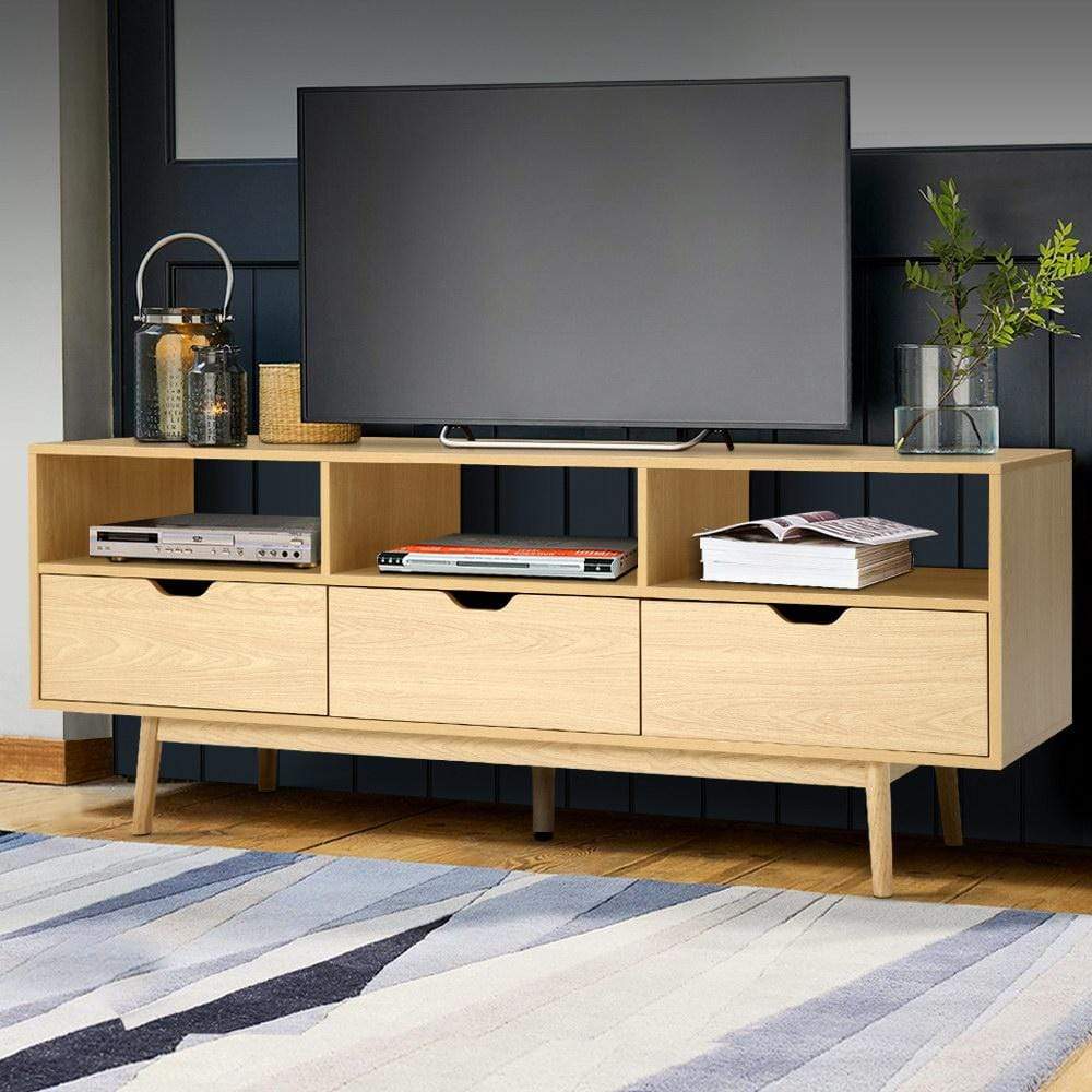 Artiss Wooden Scandinavian Entertainment Unit - Natural - Newstart Furniture