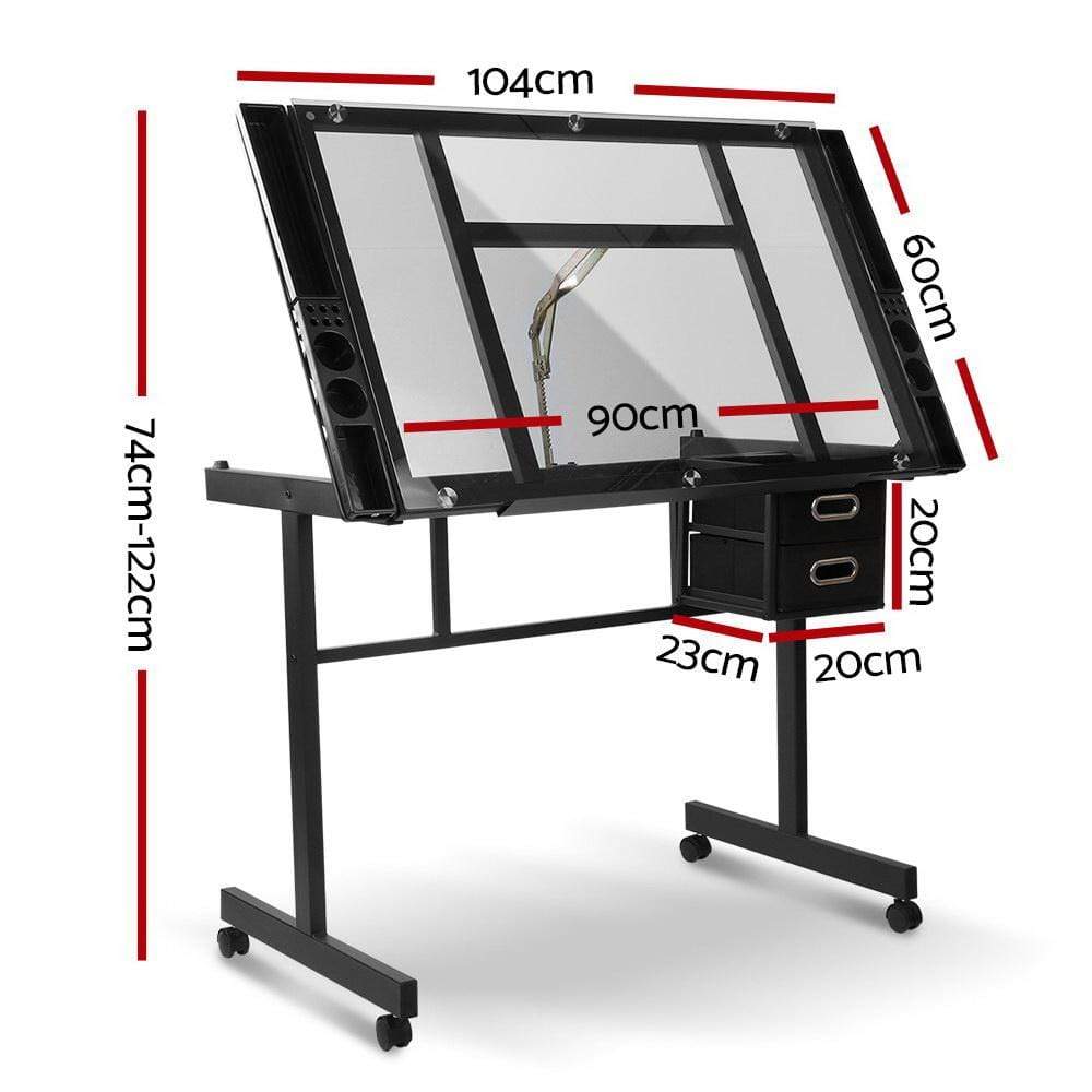 Artiss Adjustable Drawing Desk - Black and Grey - Newstart Furniture