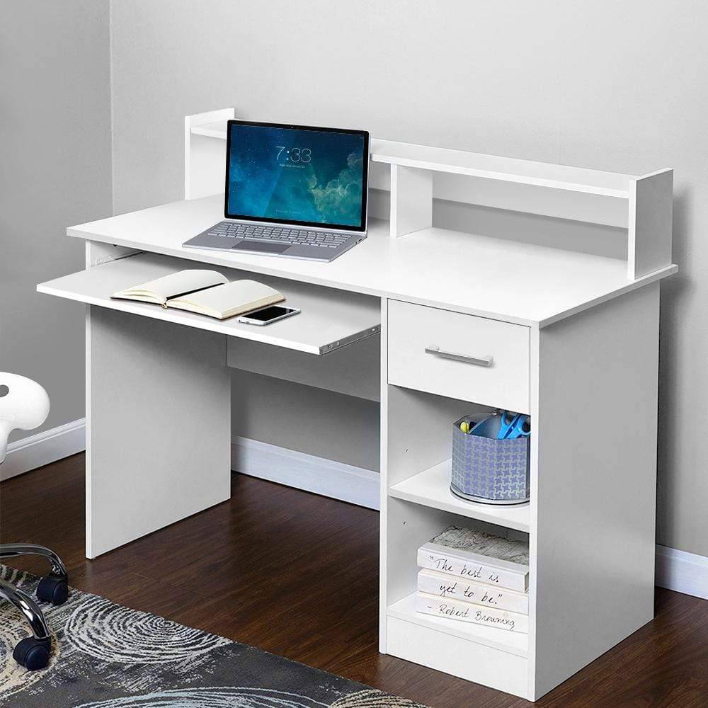 Artiss Office Computer Desk with Storage - White - Newstart Furniture