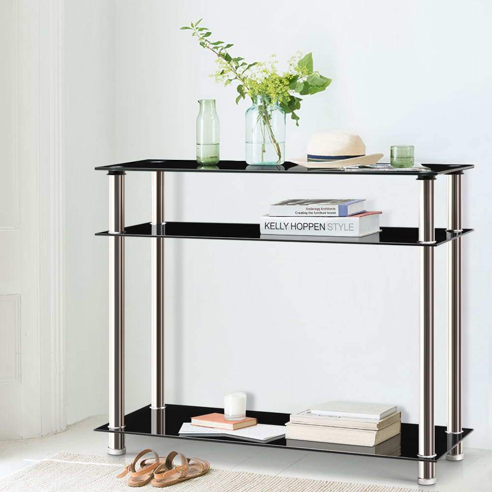 Artiss Entry Hall Console Table - Black & Silver - Newstart Furniture