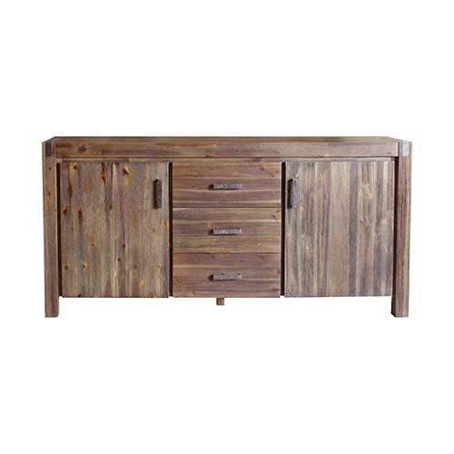 Buffet Sideboard in Chocolate Colour Constructed with Solid Acacia Wooden Frame Storage Cabinet with Drawers - Newstart Furniture
