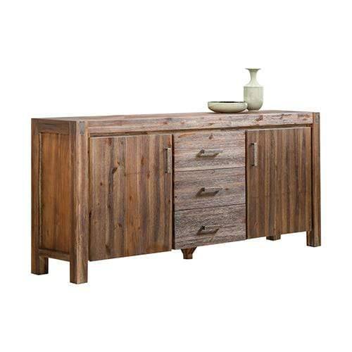 Buffet Sideboard in Chocolate Colour Constructed with Solid Acacia Wooden Frame Storage Cabinet with Drawers - Newstart Furniture