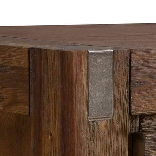 Coffee Table Solid Acacia Wood & Veneer 2 Drawers Storage Oak Colour - Newstart Furniture