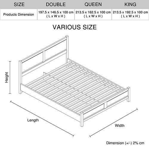 Cielo Bedframe Double Size Oak - Newstart Furniture