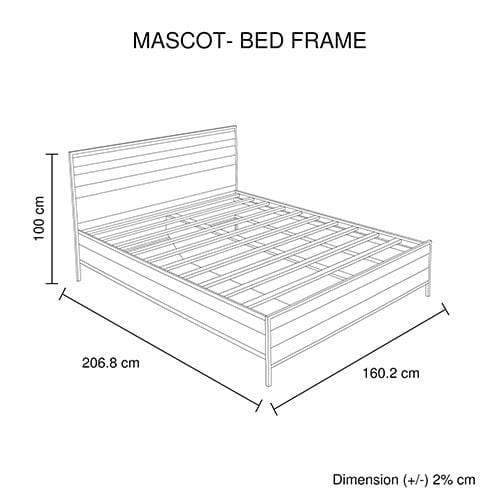 Mascot Bedframe Queen Size Oak - Newstart Furniture