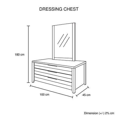 Cielo 3 Drawers Dresser Oak Colour - Newstart Furniture