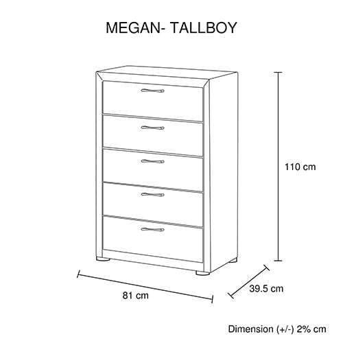 Megan Tallboy Grey - Newstart Furniture