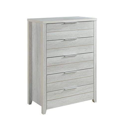 Cielo Tallboy White Bedroom Drawer Cabinet Ash - Newstart Furniture