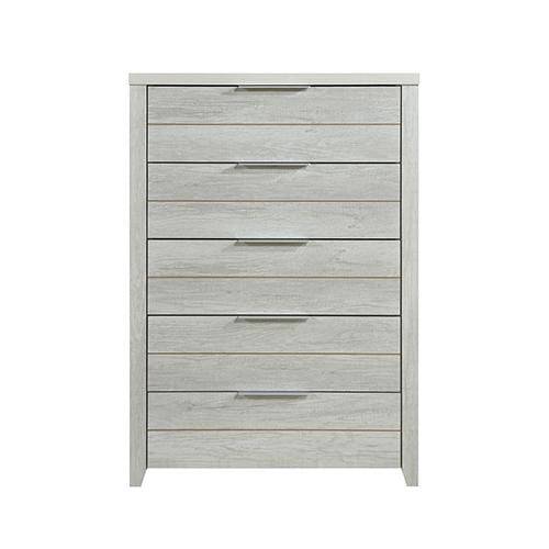 Cielo Tallboy White Bedroom Drawer Cabinet Ash - Newstart Furniture