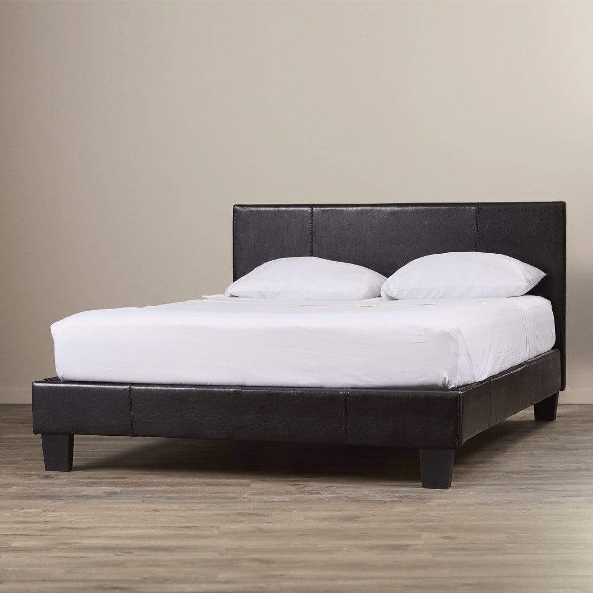 Mondeo PU Leather Double Black Bed - Newstart Furniture