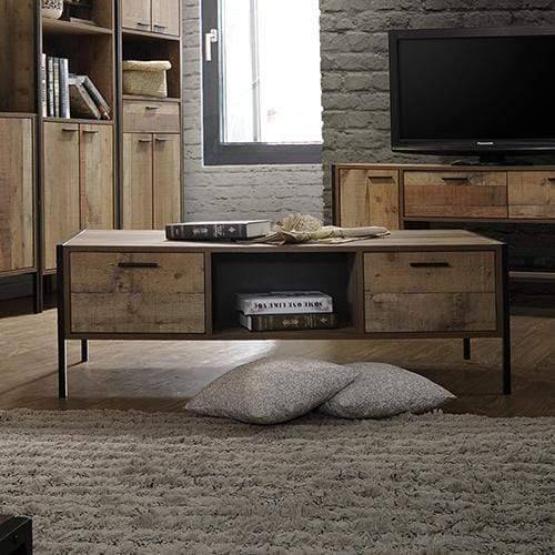 Mascot Coffee Table Living Room Unit with Drawer Oak Colour - Newstart Furniture