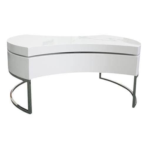 Coffee Table Soho Round Adjustable Table White Colour - Newstart Furniture
