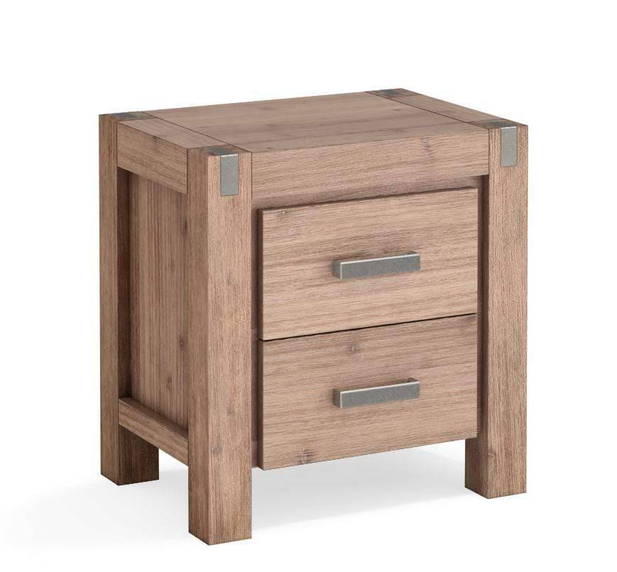 Nowra 2 Drawer Bedside Table - Newstart Furniture