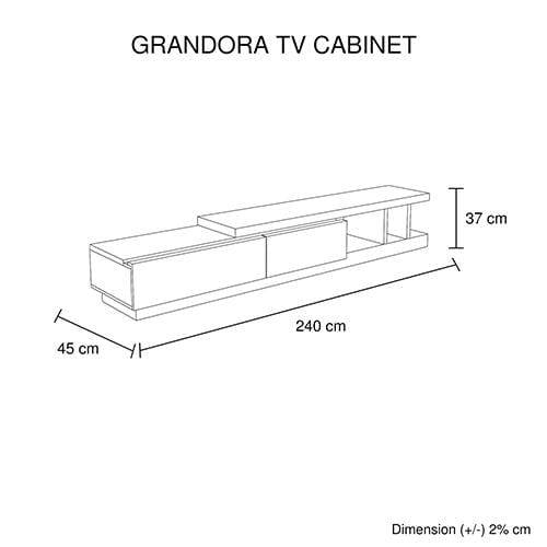 Grandora TV Cabinet Black & White Glossy Colour - Newstart Furniture