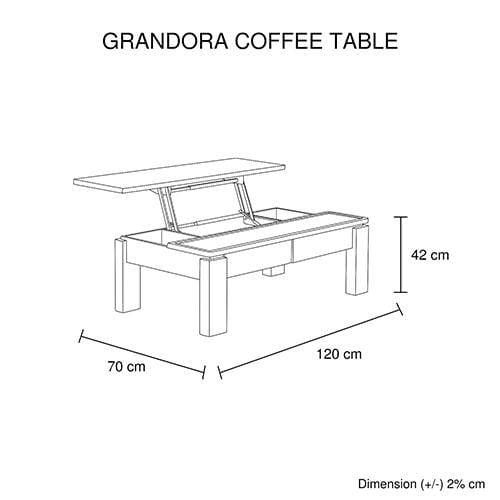 Grandora Coffee Table Black & White Glossy Colour - Newstart Furniture