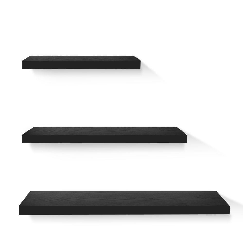 Artiss 3 Piece Floating Wall Shelves - Black - Newstart Furniture