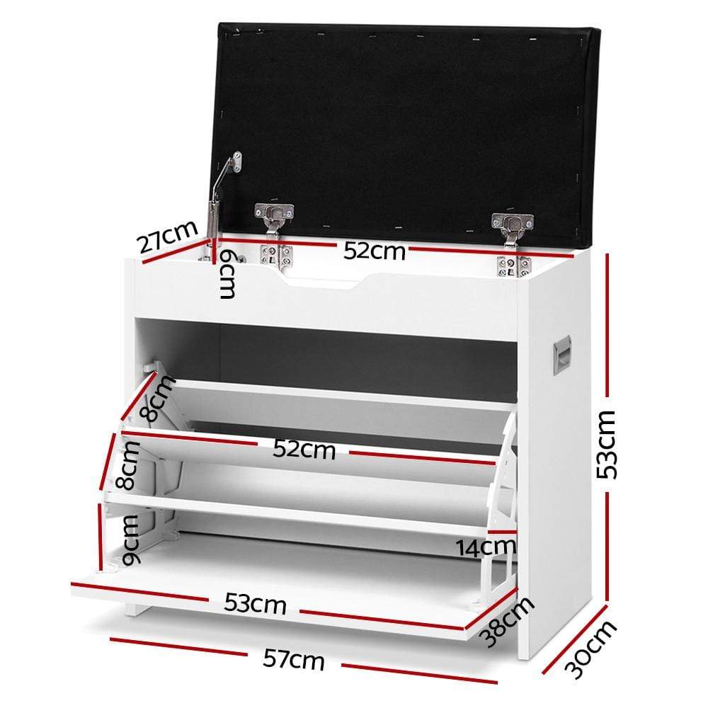 Artiss Adjustable 3 Tier Storage Cupboard - White - Newstart Furniture