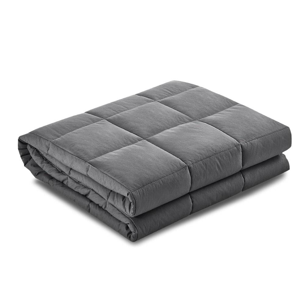 Weighted Blanket Adult 7KG Heavy Gravity Blankets Microfibre Cover Glass Beads Calming Sleep Anxiety Relief Grey - Newstart Furniture