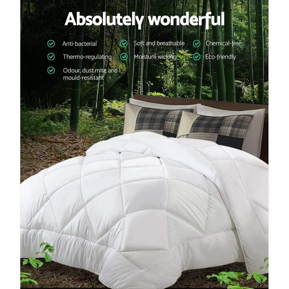 Giselle Bedding Queen Size 800GSM Microfibre Bamboo Microfiber Quilt - Newstart Furniture