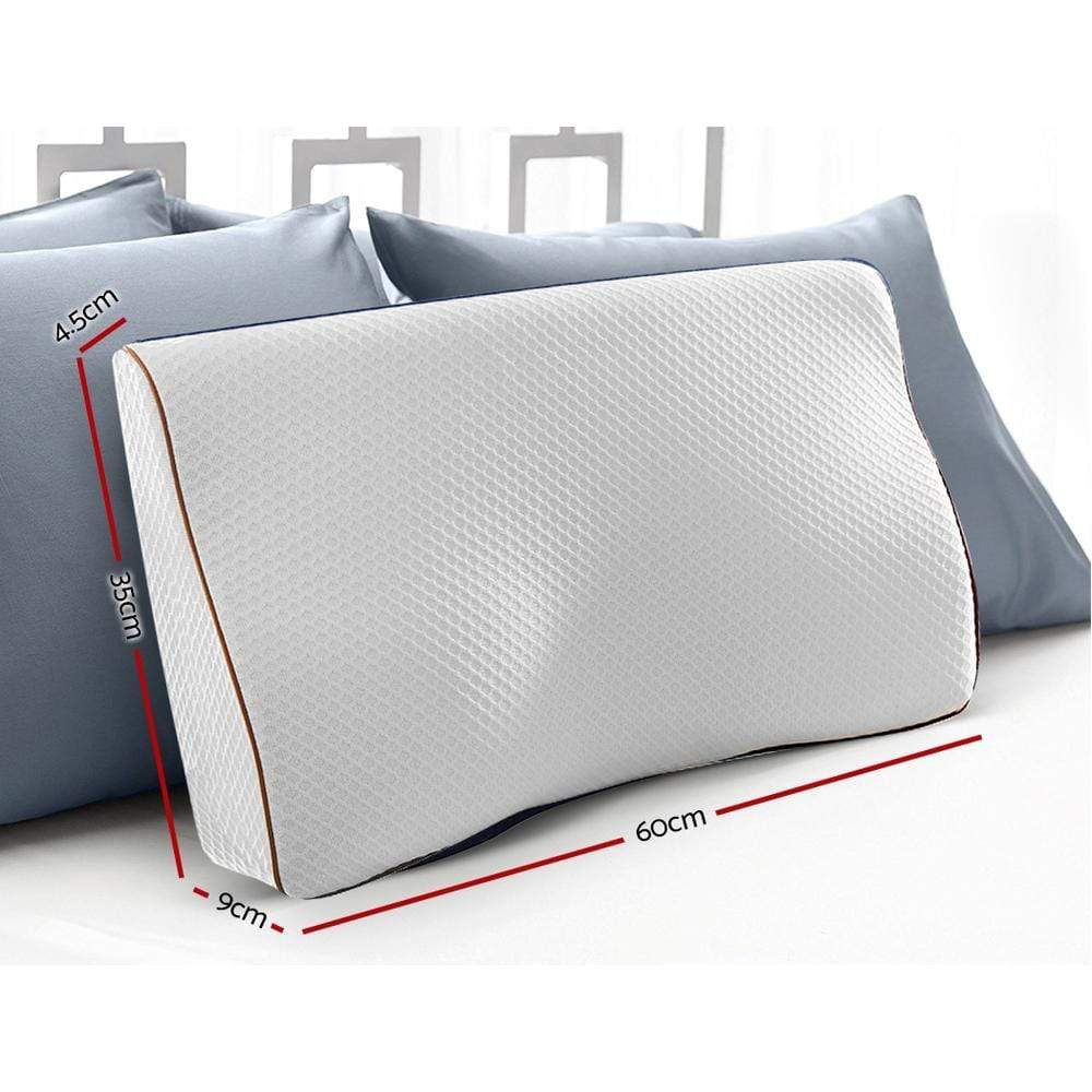 Giselle Memory Foam Pillow Neck Pillows Contour Rebound Pain Relief Support - Newstart Furniture