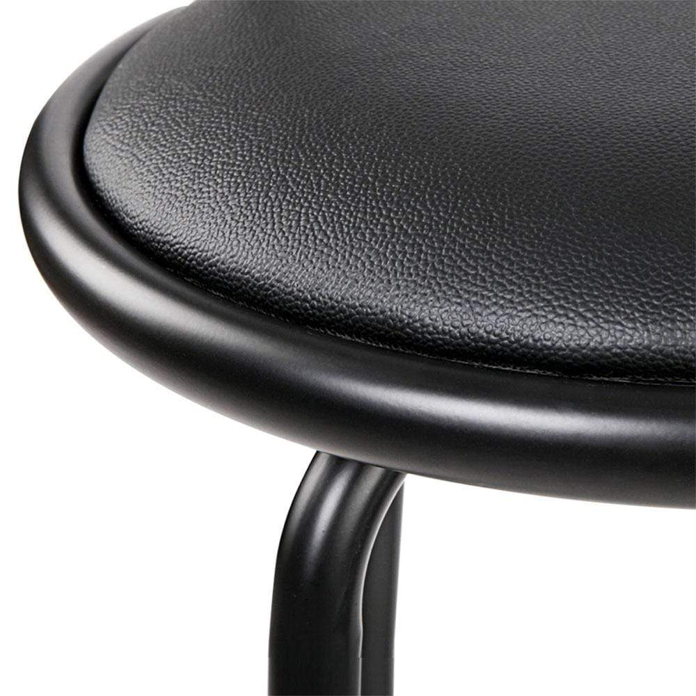 Artiss Set of 2 PU Leather Bar Stools - Black and Steel - Newstart Furniture