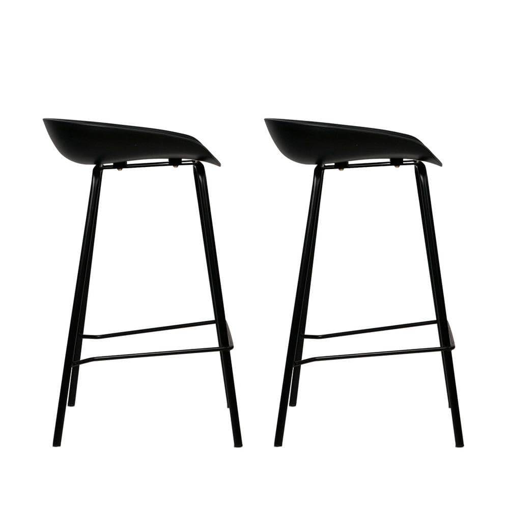 Artiss Set of 2 Metal Bar Stools - Black - Newstart Furniture