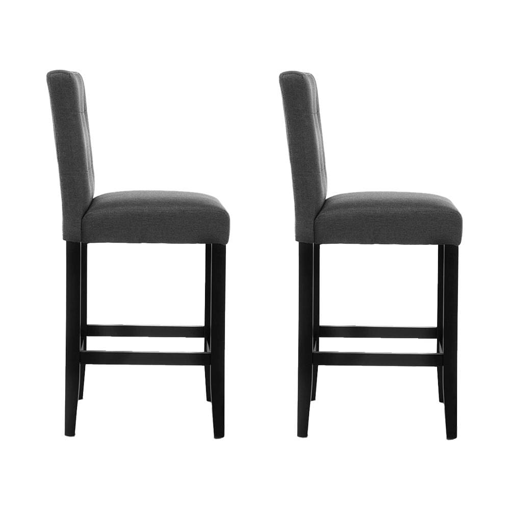 Artiss Set of 2 Provincial Style Bar Stools - Charcoal - Newstart Furniture