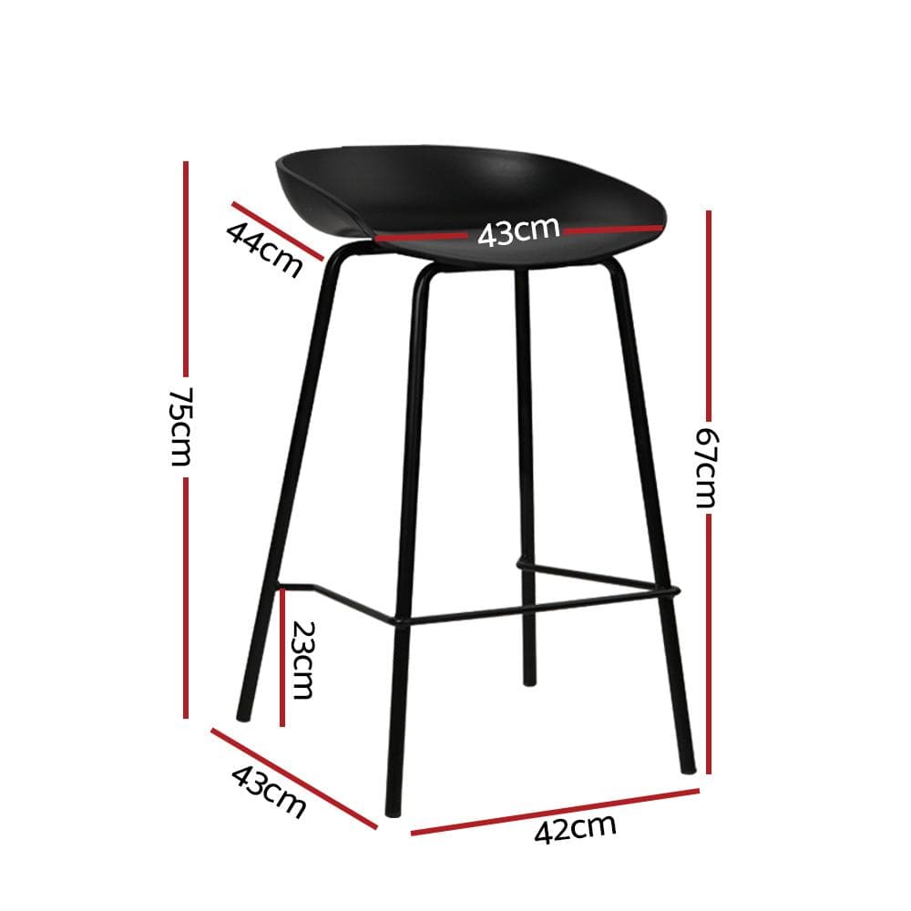 Artiss Set of 4 Metal Bar Stools - Black - Newstart Furniture