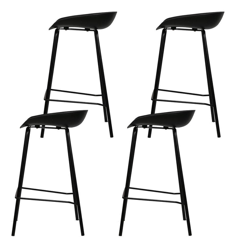 Artiss Set of 4 Metal Bar Stools - Black - Newstart Furniture