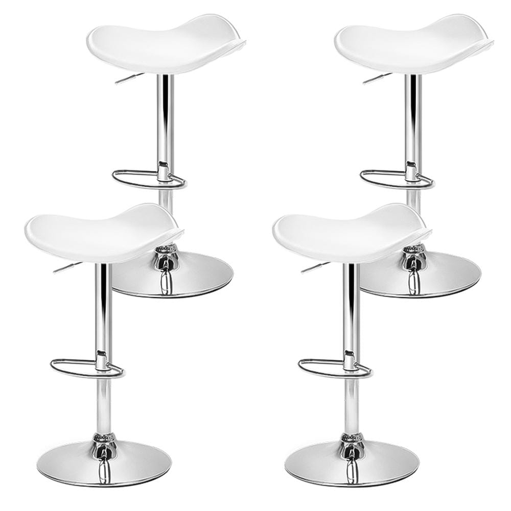 Artiss Set of 4 Swivel Bar Stools - White - Newstart Furniture