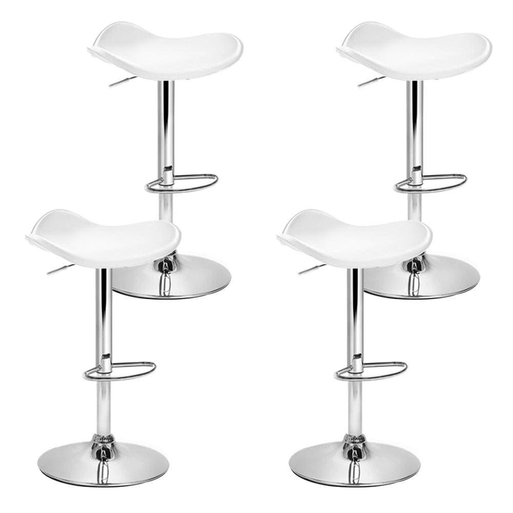 Artiss Set of 4 Swivel Bar Stools - White - Newstart Furniture