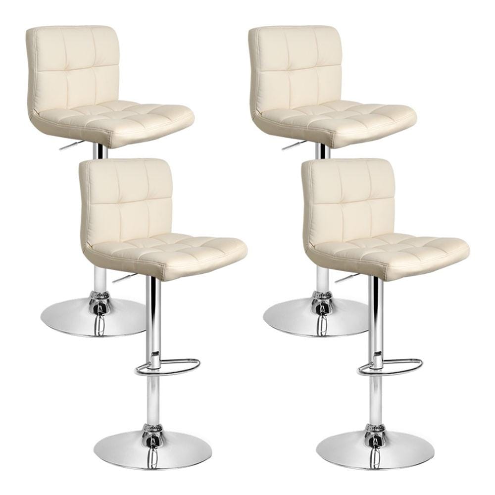 Artiss Set of 4 PU Leather Gas Lift Bar Stools - Beige - Newstart Furniture