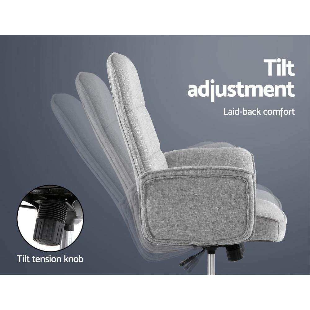 Artiss Fabric Office Chair Grey - Newstart Furniture