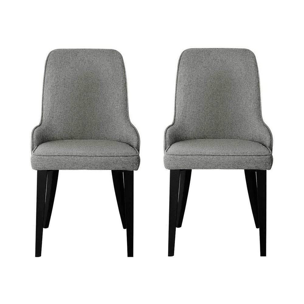 Artiss Set of 2 Fabric Dining Chairs - Grey - Newstart Furniture