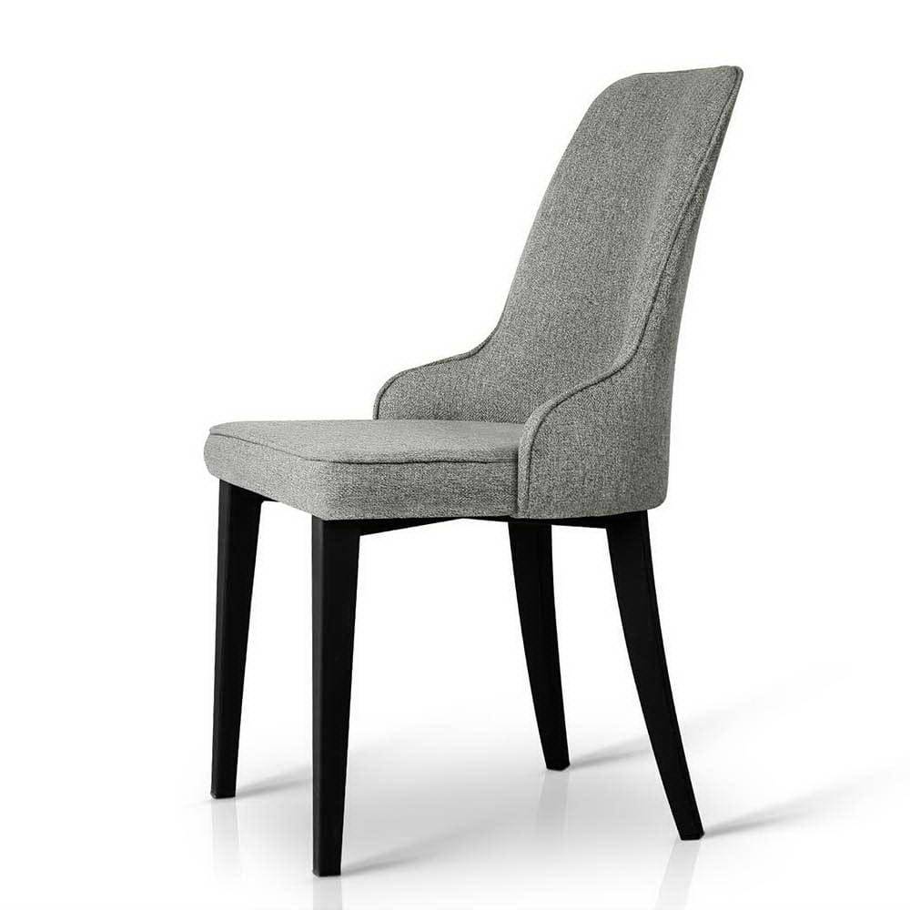 Artiss Set of 2 Fabric Dining Chairs - Grey - Newstart Furniture