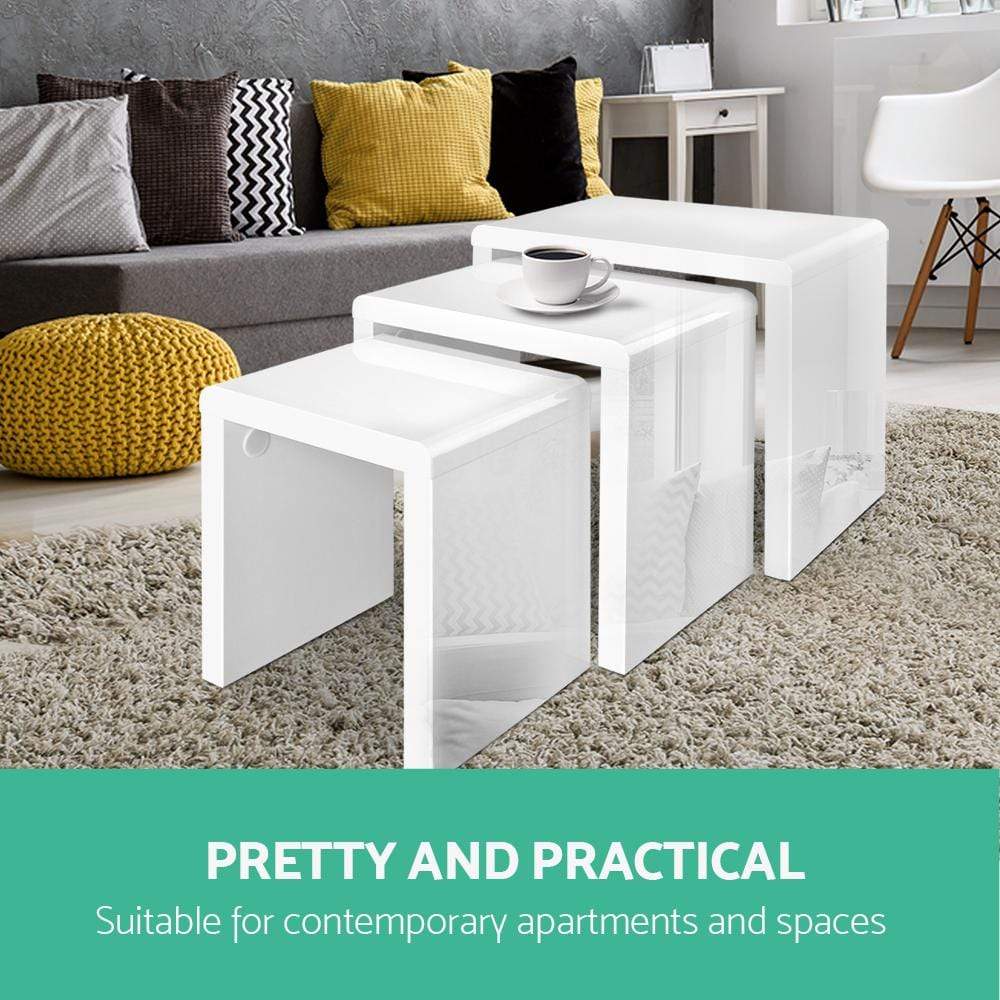 Artiss Set of 3 Nesting Tables - Newstart Furniture